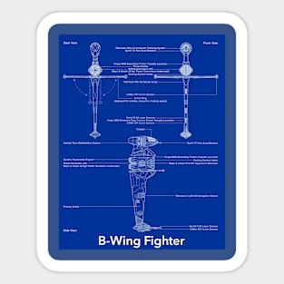 Folding Wing Fighter Blueprint Sticker